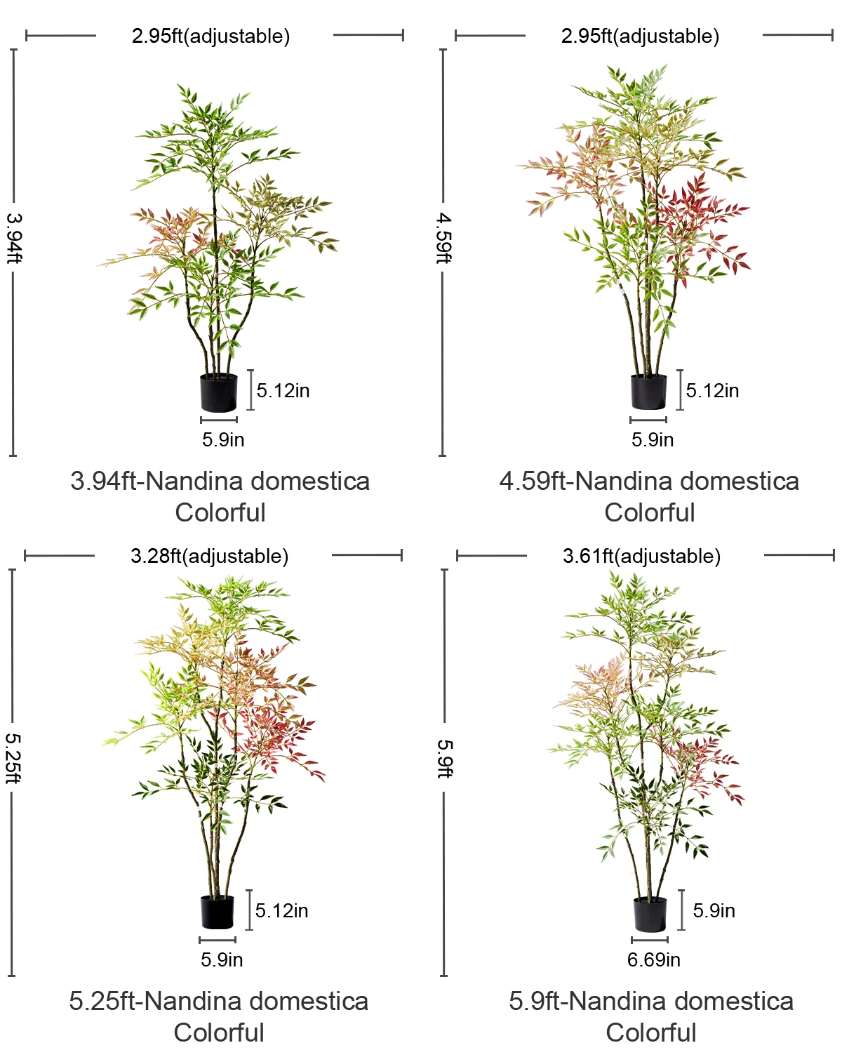 product nantian 6ft indoor large floor bamboo simulation potted faux tree plastic artificial plants for living room decoration birthday-16