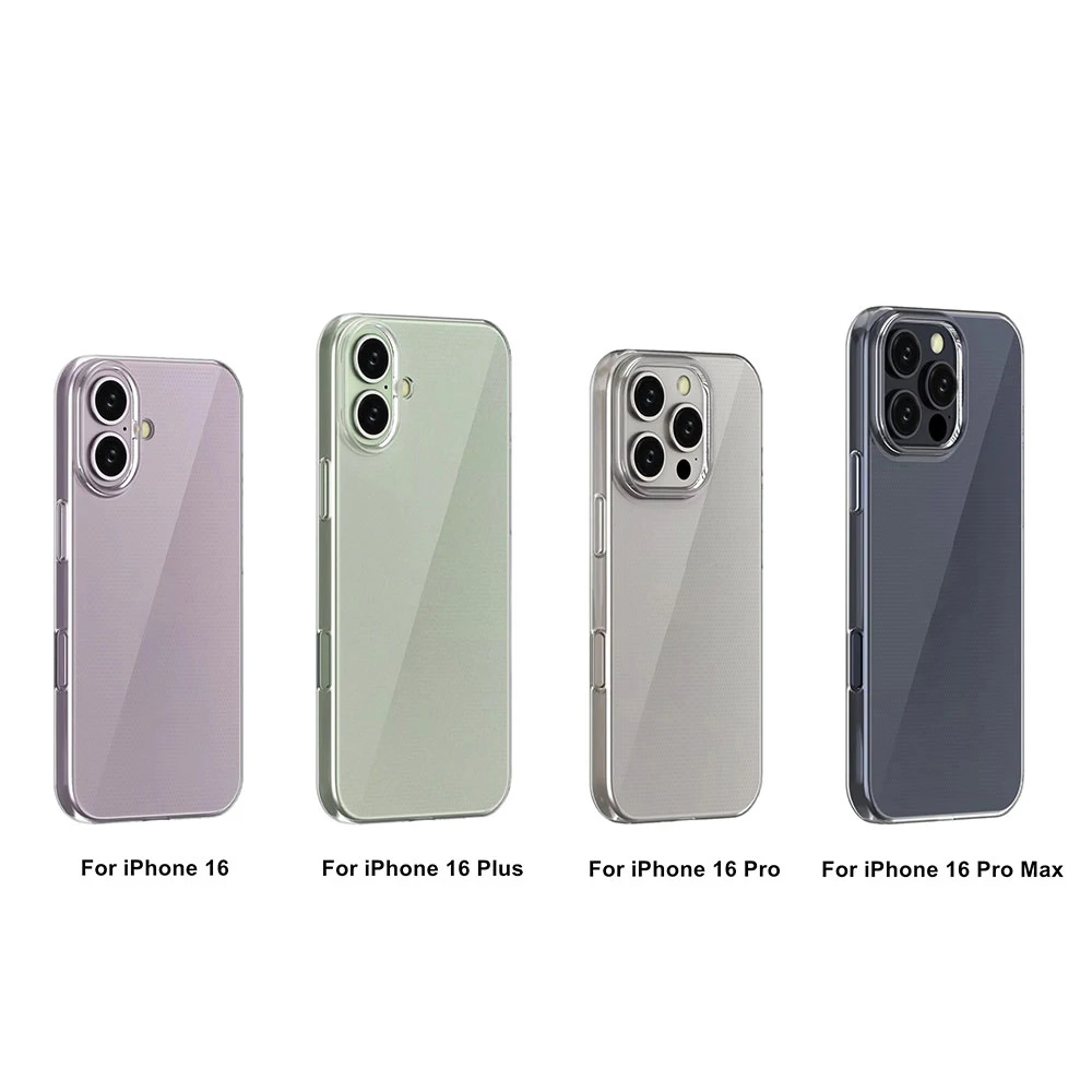 product mobile phone case for iphone 16e pro plus pro max transparent high clear tpu anti yellow anti scratch phone case-3