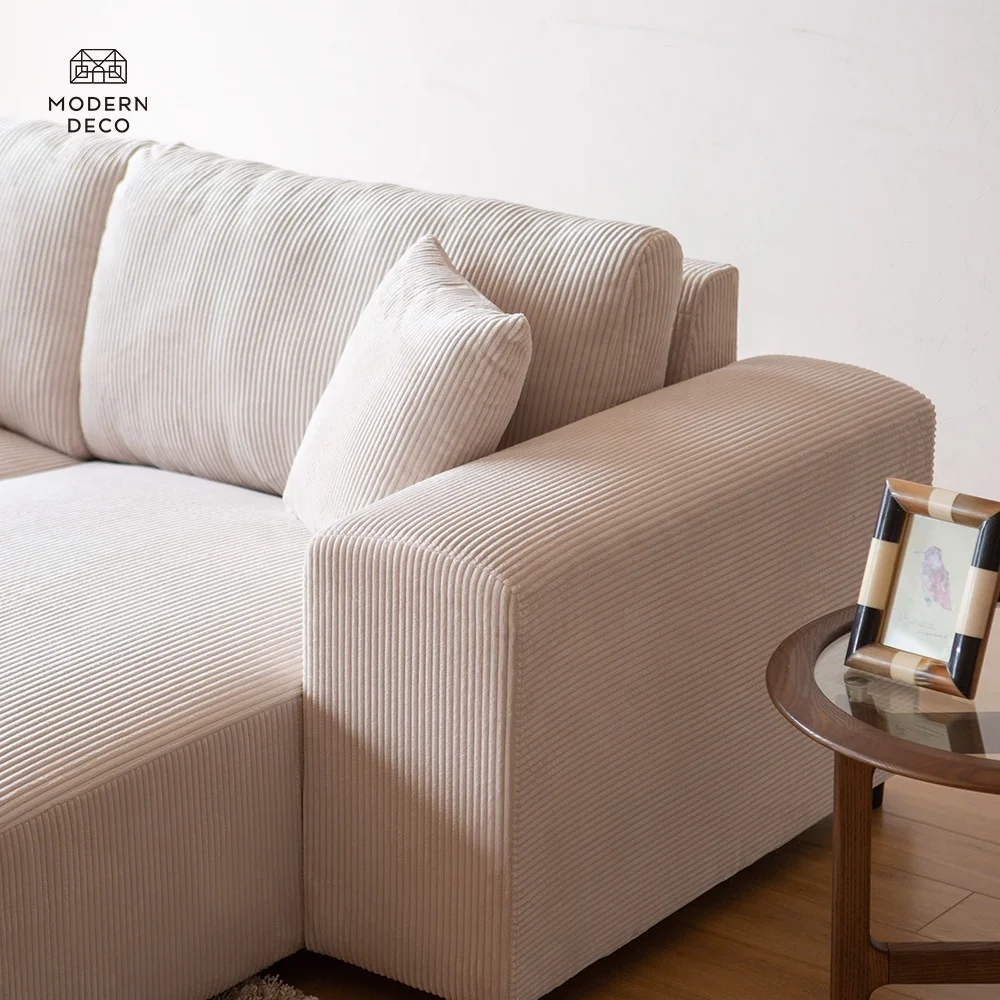 Prilagođeni obrnuti 1P+Divel Sectional Sofi Levo&Desno Krevet Konvertibilan Dizajn Ušteda Prostora Luksuzni Cepur Sofi Set Nameštaj
