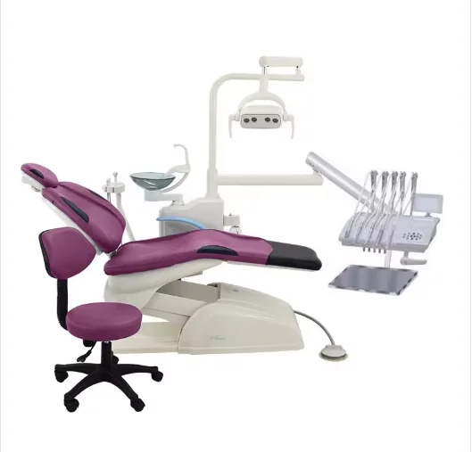 CE ISO factory dental chair top hanging tool tray rotatable glass spittoon low price dental clinic chair manufacture