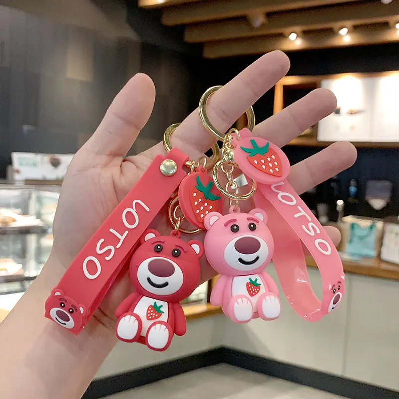 3D Doll Backpack Widget Key Chain Cartoon Lovely Teddy Bear Keyring with  Wrist Strap Custom High Quality Soft Rubber Keychain - China Keychain and Key  Chain price