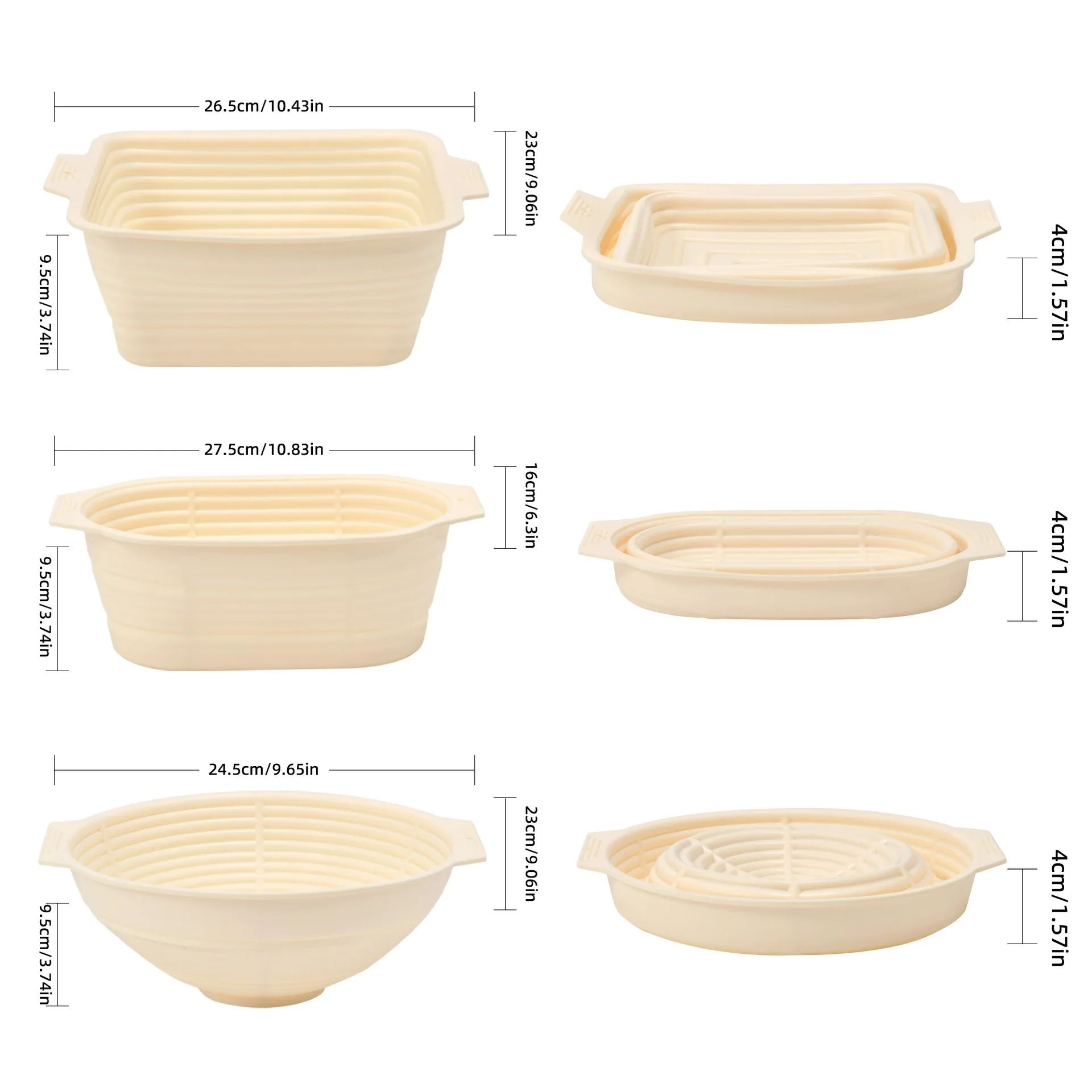 High-Temperature Resistant Silicone Large Capacity Bread Dish Foldable Oven-Baking Dough Bowl Household Baking Dishes Pans manufacture