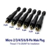Conector macho Micro2/3/4/5/6/8 pines (7/16-20UNF)