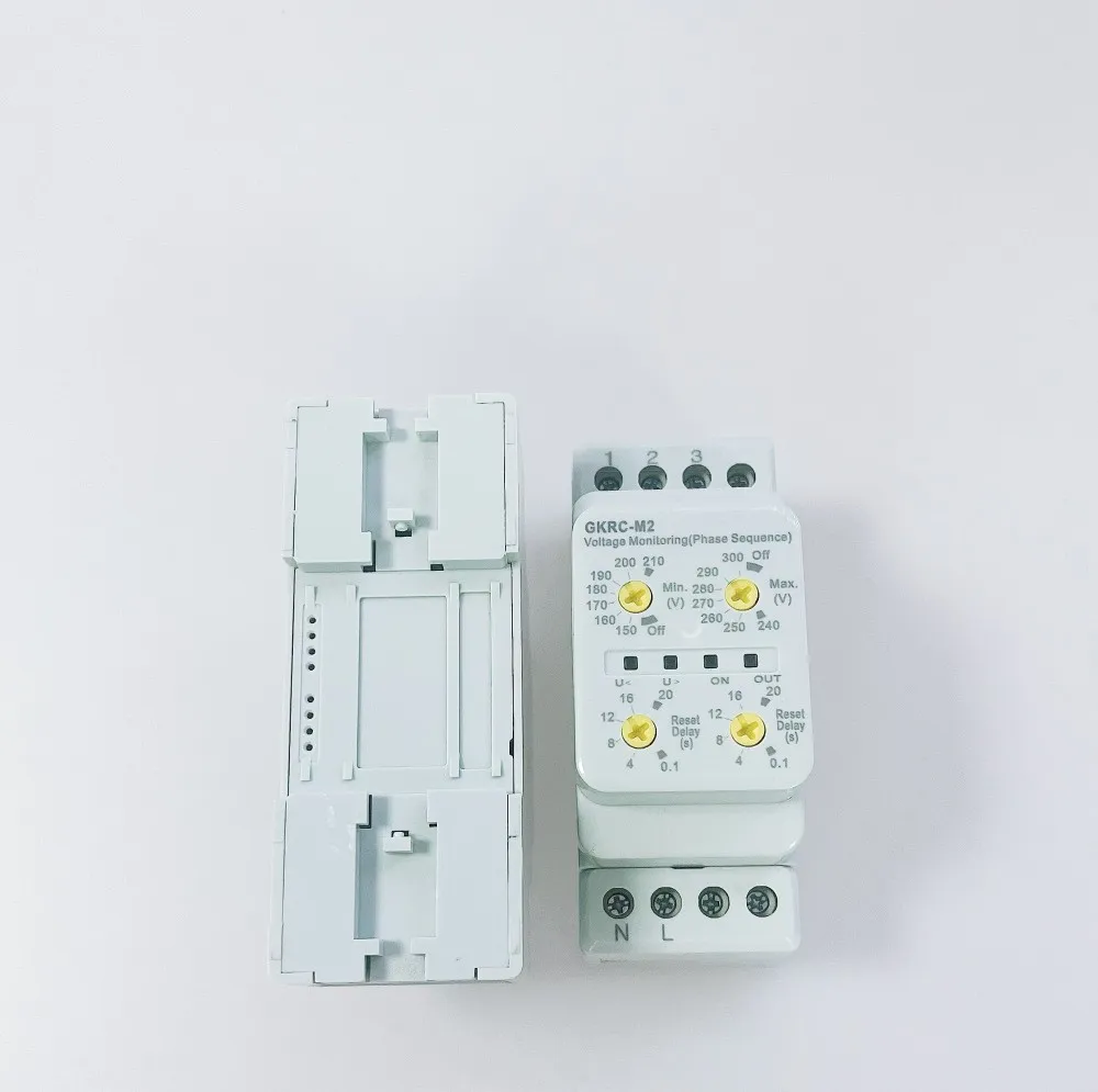 product gkrc m2 new three phase four wire phase sequence protector relay for overvoltage and undervoltage protection-3