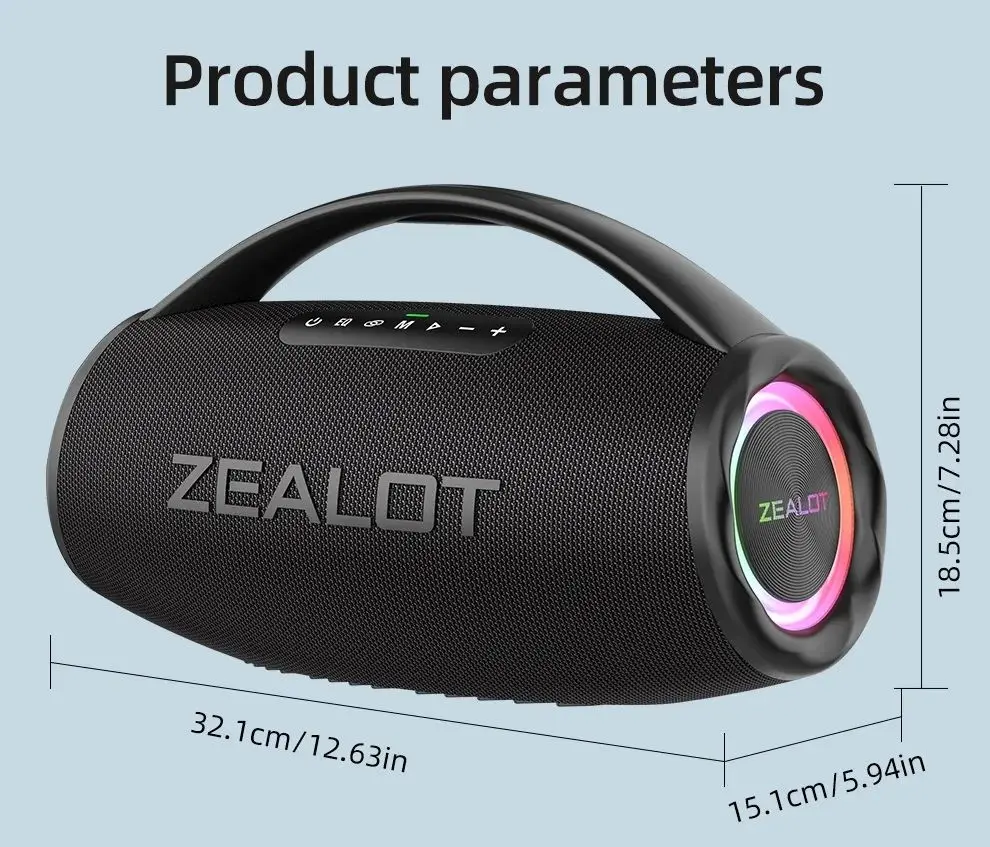 Zealot S97 80W Heavy Bass Boombox - Portable Stereo Soundbar