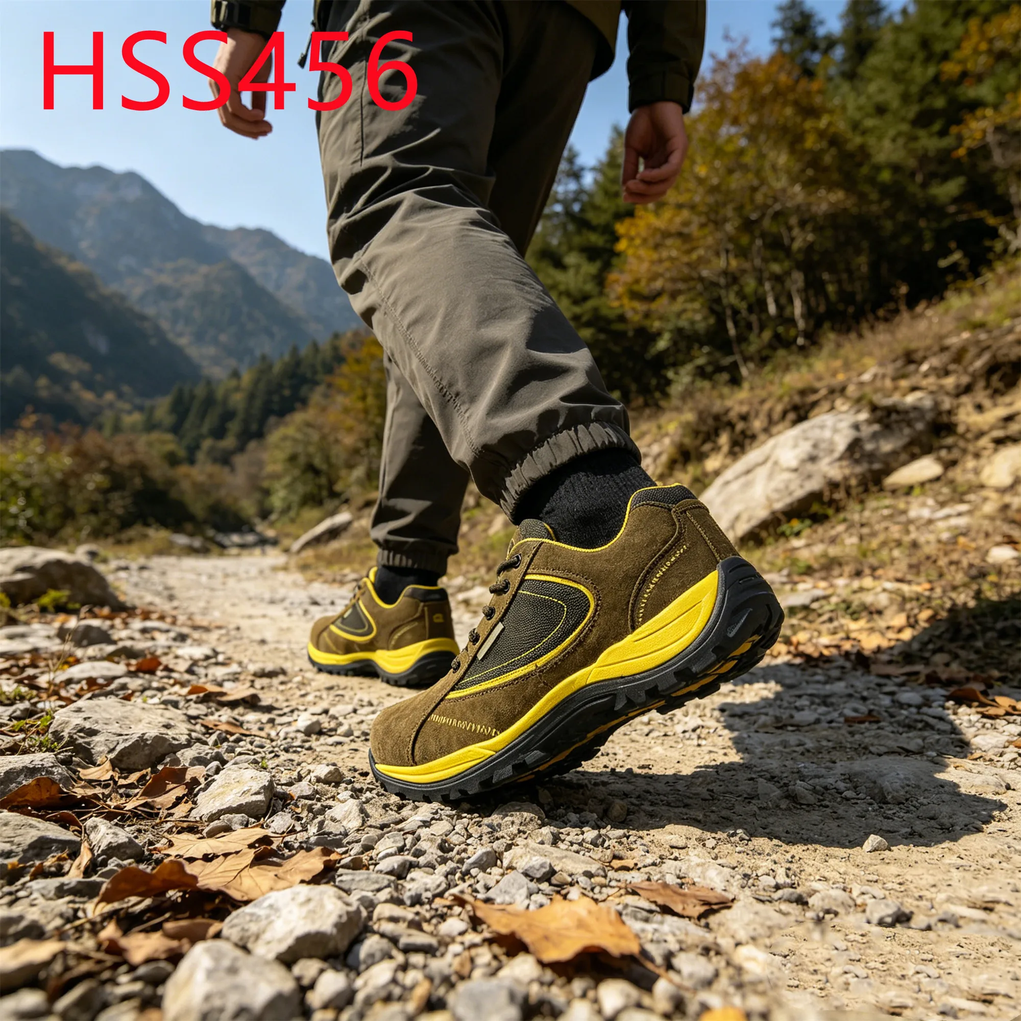 YYR,Leisure Sports Non-slip PU/PU Injection Sole Hiking Shoes Athletic Style Fiberglass Toe Coyote Color Safety Shoes HSS456