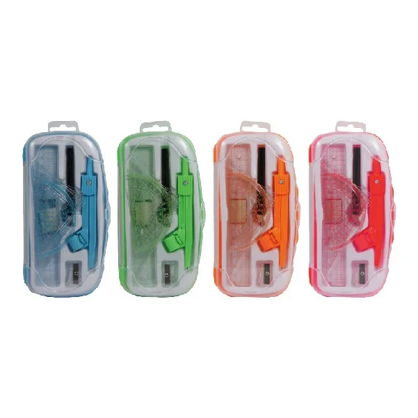 Clear Pvc Math Mathematical Instruments Compass Ruler Set Math Geometry Set