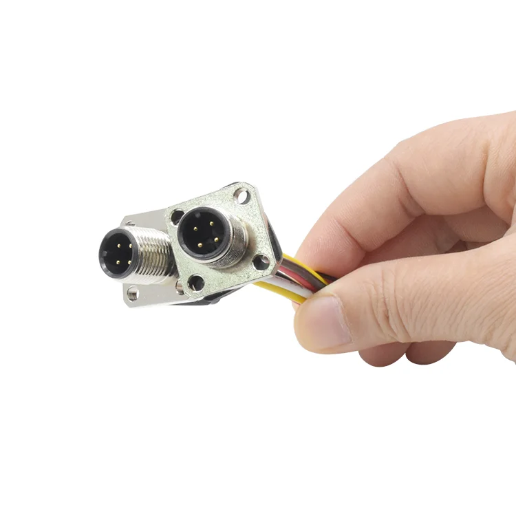 M12 Connector 4 5 6 Pin a Code PCB Panel Mount Male Female Socket Wire Cable Connector IP67 Waterproof Circular Connector