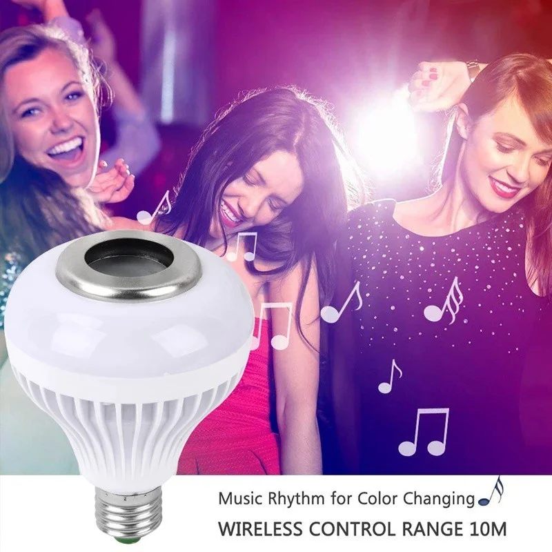 product wireless speaker remote intelligent music play lamp color changing e27 rgb smart led light bulb-38