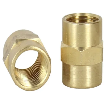 High quality CNC Machined Brass Hex double female thread quick connect straight Coupling spare parts