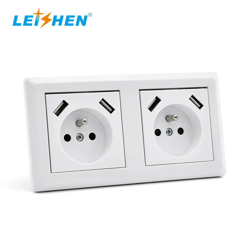 Eu Power Plug French Style Two Gang 16amp Electrical Wall Socket With 2usb Buy Eu Power Plug Two Gang 16amp Electrical Wall Socket French Style Two Gang 16amp Electrical Wall Socket Product On