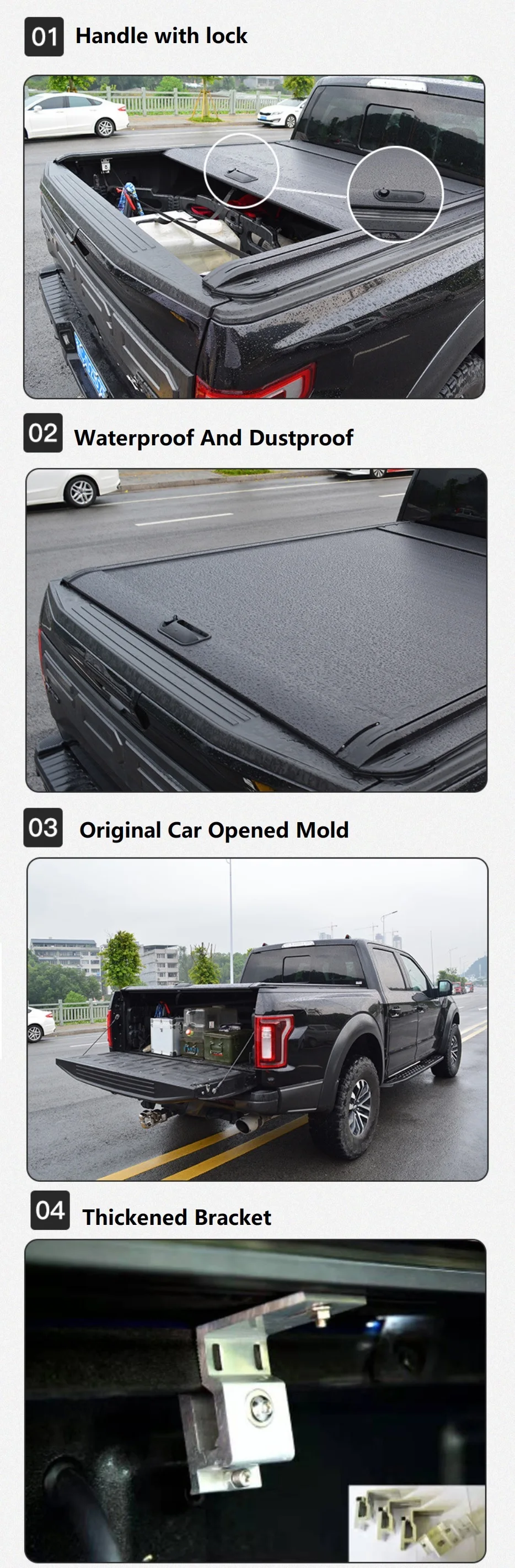 Portable Pickup Truck Bed Tonneau Cover Hilux Retractable Foldable ...