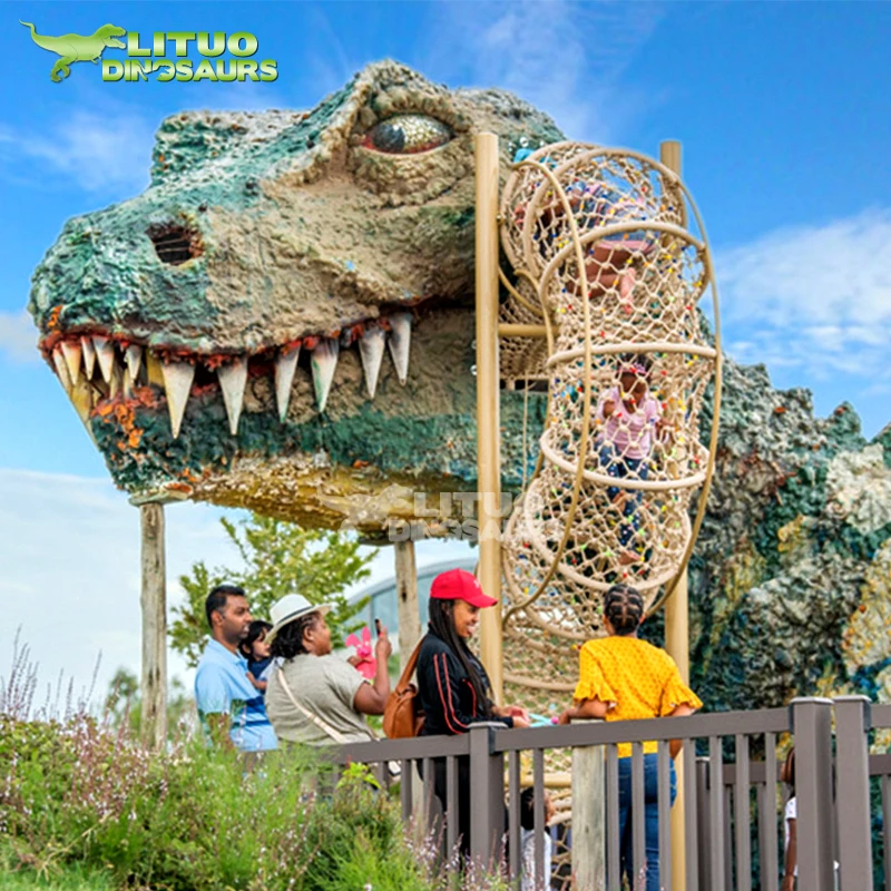 Big Halloween Animatronics Robot Simulation Animal Model Crocodile Head