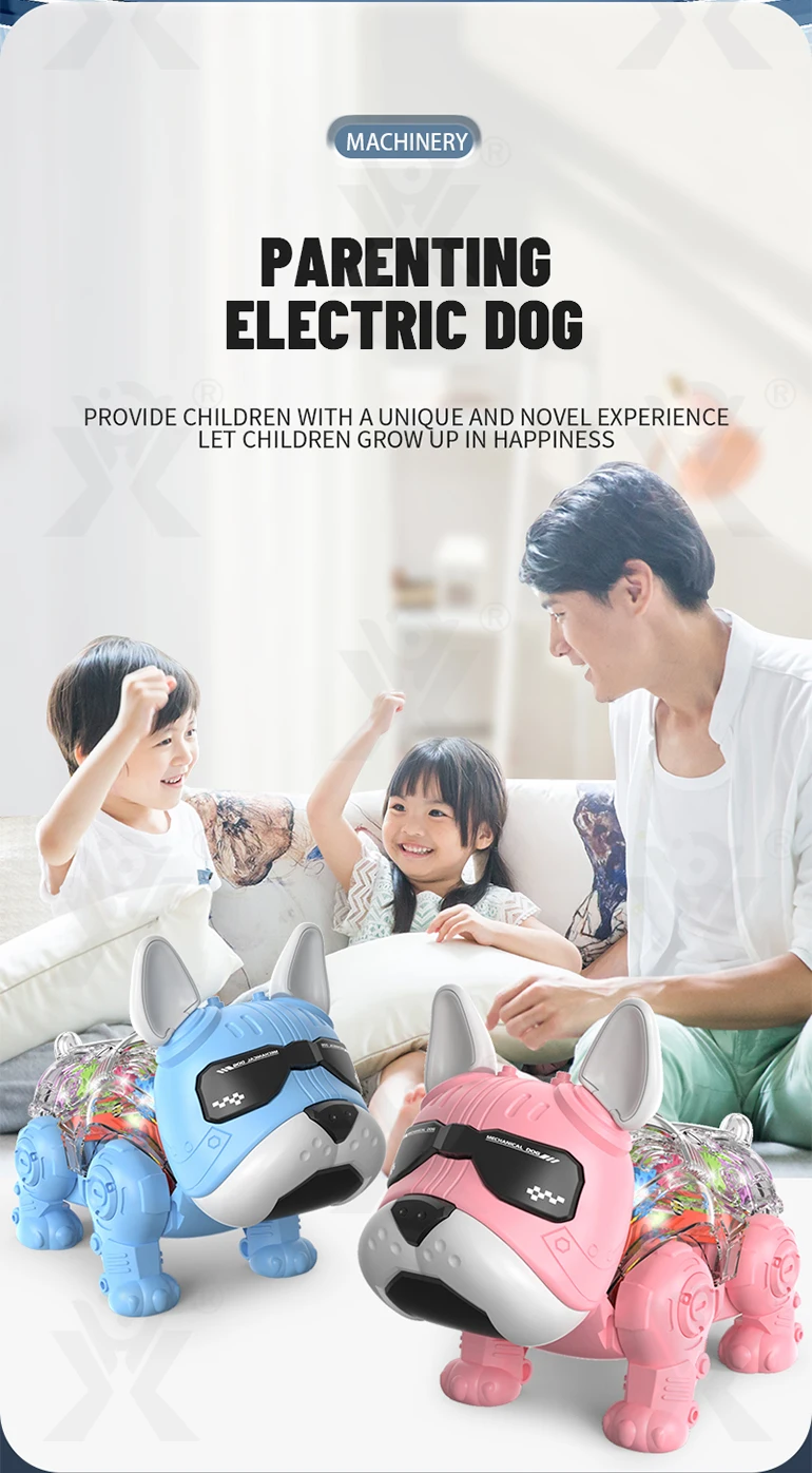 Chengji new arrival children electric walking cute robot dogs gear toy battery operated robot dog for sale