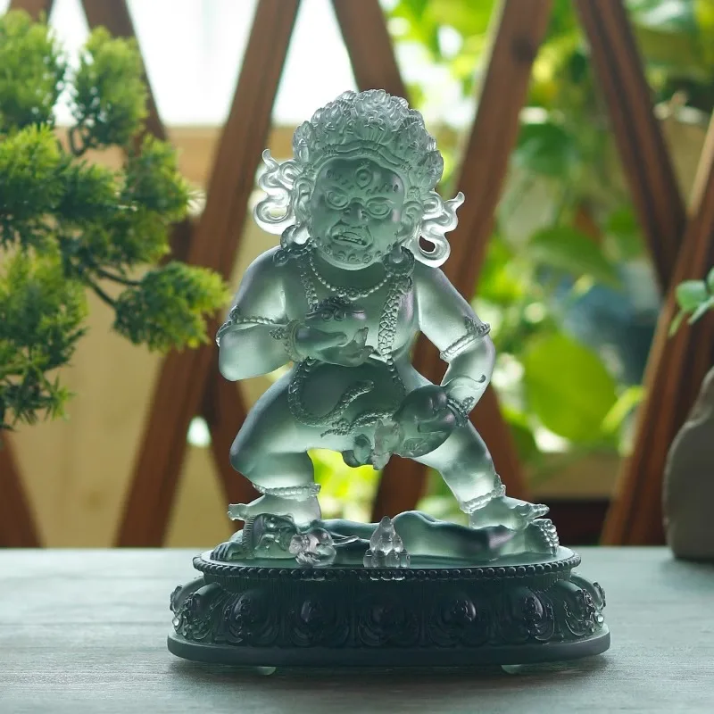New 2024 God of Wealth with Five Surnames Glass Buddha Statue for Homes/temples