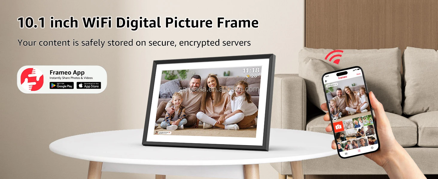 Frameo Digital Picture Frame - Smart, Touch Screen Photo Display