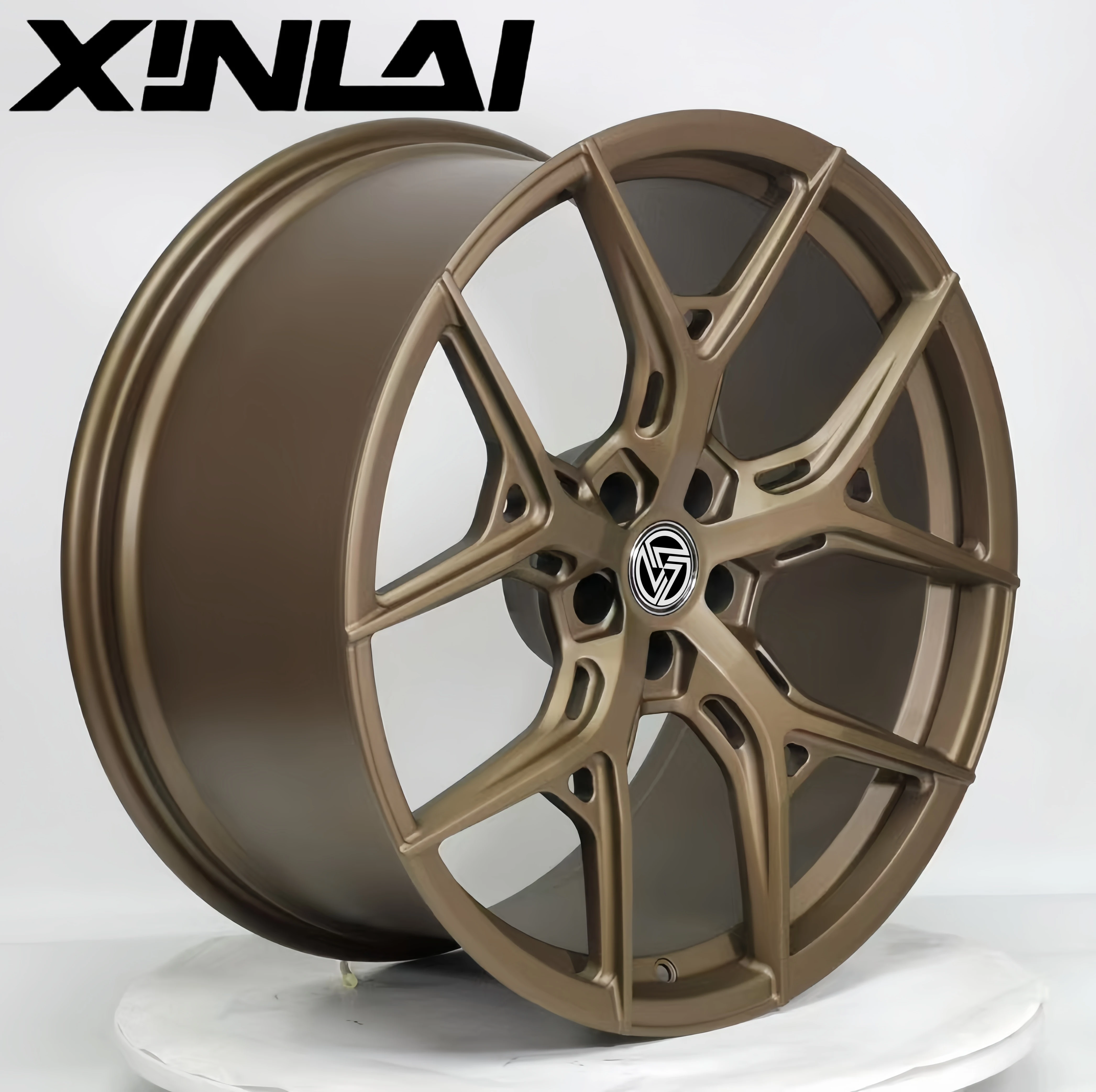 XINL Custom Foeged Deep Concave Brushed Bronze Wheel 5x120 5x112 5x114.3 1-piece Forged Wheels 17 18 19 20 21 22 23 Inch Rims - Image 4