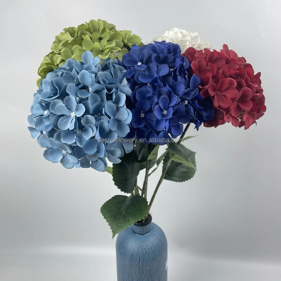 Wholesale Single Stem Silk Flowers Artificial Hydrangea Flower Bulk For Wedding Decoration Buy