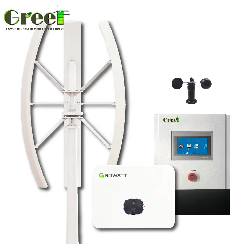 Wind Turbine and Solar Hybrid System New VAWT Roof Top 3KW Micro Vertical Wind Turbines for Hybrid System