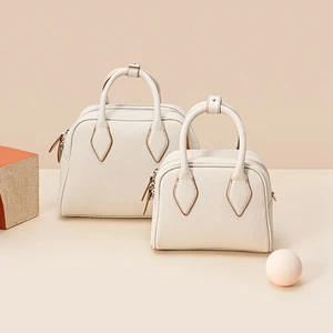 Hot Sales New Boston Niche Women Genuine Leather Handbag  Fashion Luxury Design Women Real Leather Shoulder Bag