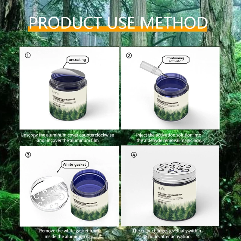 24 Hours Working Formaldehyde Purifier Color Change Gel Jelly Formaldehyde Removal Scavengers for New House and Car