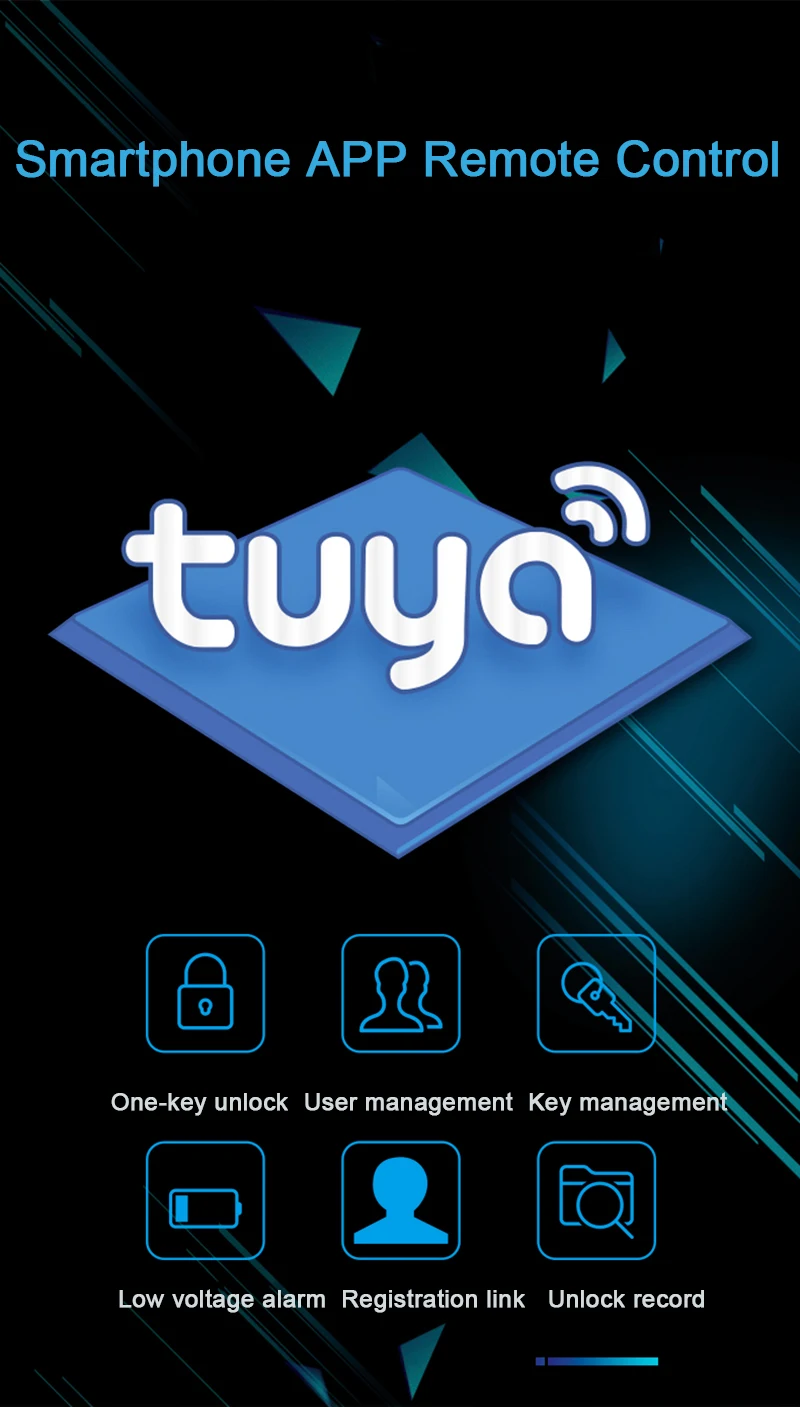 Qleung S607L Classic Black Tuya BLE APP Doorlocks Intelligent Fingerprint Key Smart Door Lock For Apartment Home Inside 3