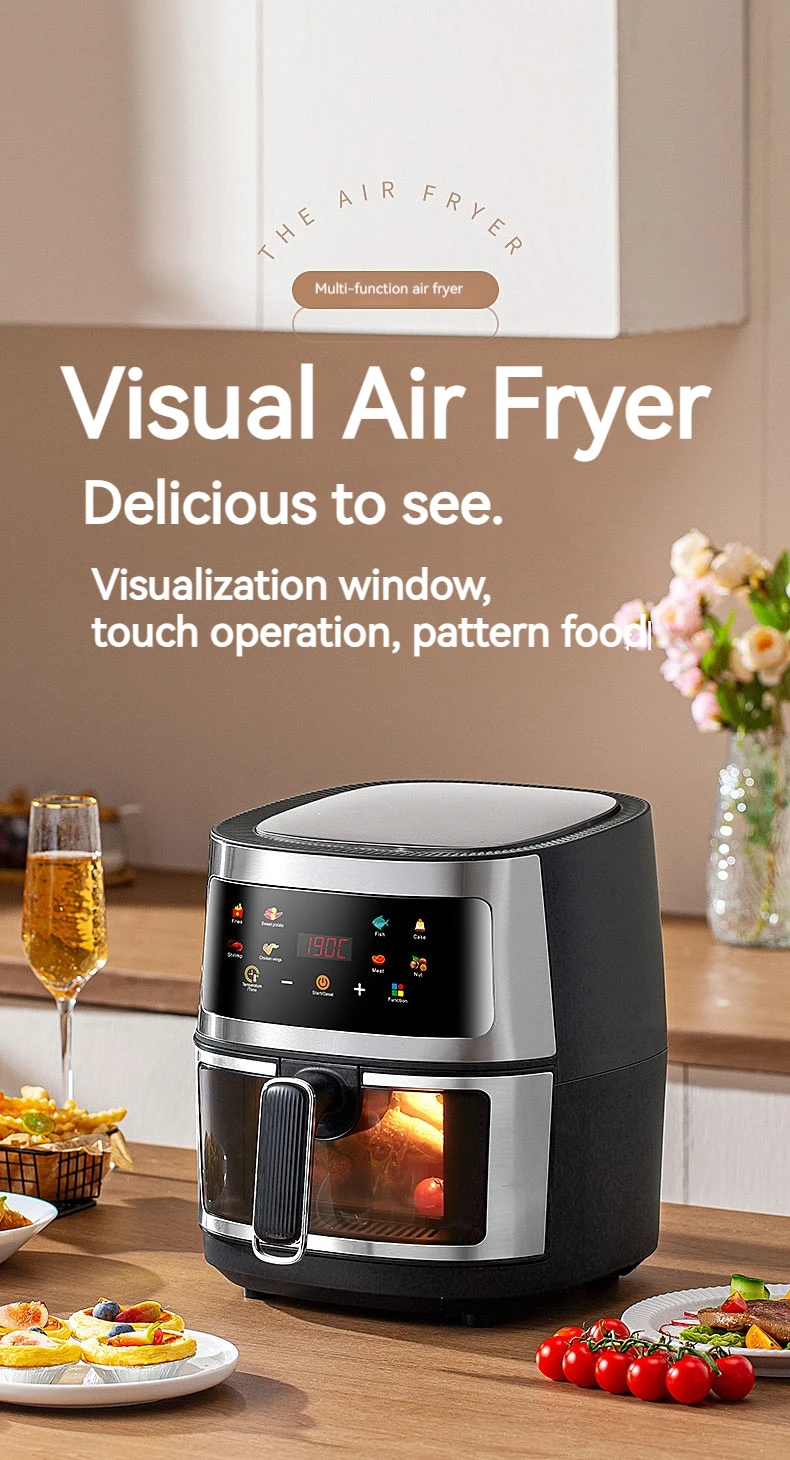 Oem 2024 New Visual Glass Smart Fryers Xl Household Visible 8l Window Air Fryer 8 Litres Buy 4