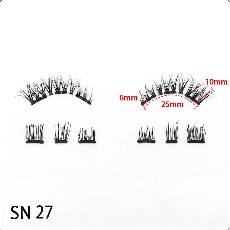 Top Quality Handmade Customized Packaging Ecological 3D False Eyelashes Wholesale Quantum Magnetic Half Nature Lashes
