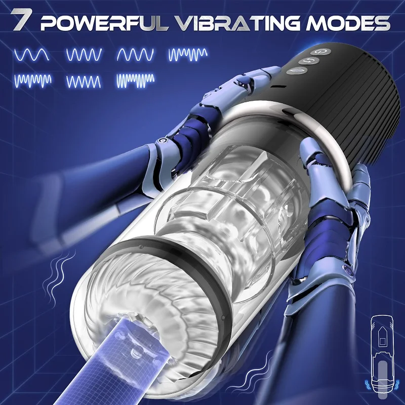 7 Thrusting Rotating Vibrating Stroker Sex Machine 3 in 1 Male Sex Toy Sucking Vibrator Masturbator for Man