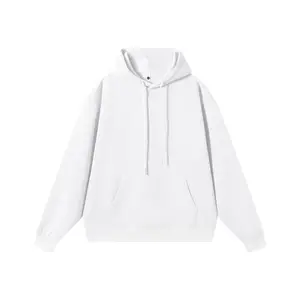 TOPKO Fashion Brand 360g Pure Cotton Composite Pullover Casual Hooded Sweatshirt Solid Color Heavyweight Drop Shoulder Hoodie