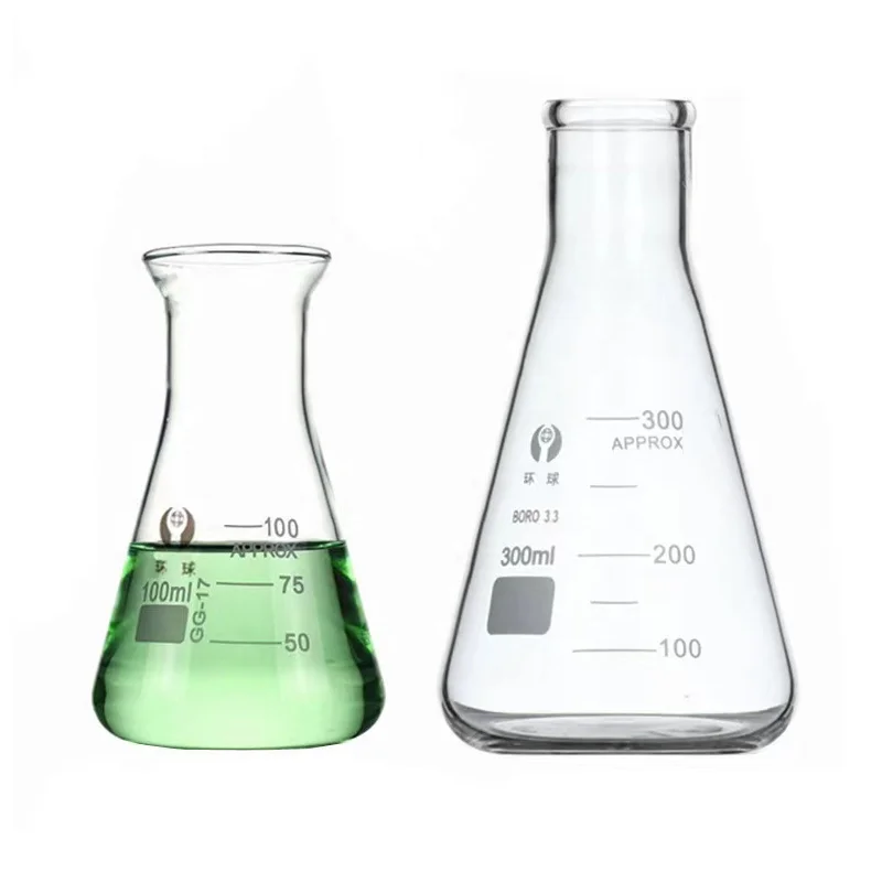 Laboratory Glassware Borosilicate Glass Flask Flat Bottom Erlenmeyer ...