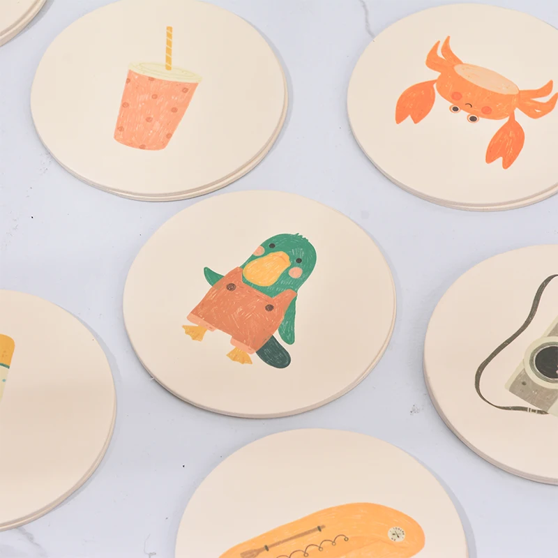 Индивидуальная цветная печать познавательных игр карты фрукты животные Дети утолщение детский сад раннее образование бумажная открытка для ребенка