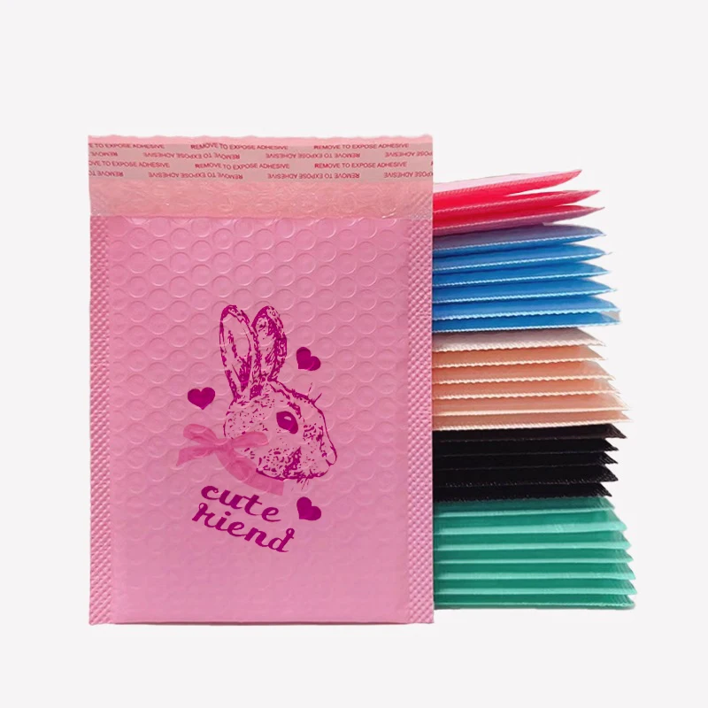Recycled Eco Friendly Large Shipping Pink Bubble Mailer Poly Wrap With Logo Design Custom Padded Envelopes Mailing Bags