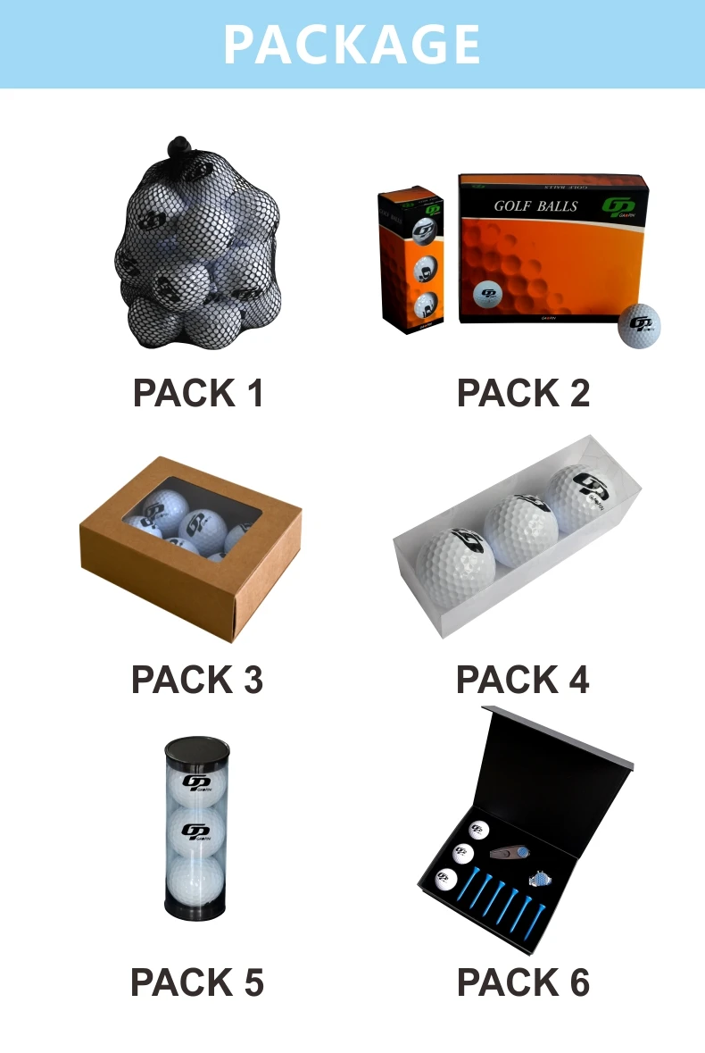 OEM Factory Custom Logo Used Golf Balls Packing Premium Blank Golf Practice Ball Professional Golf Tournament Printed Ball