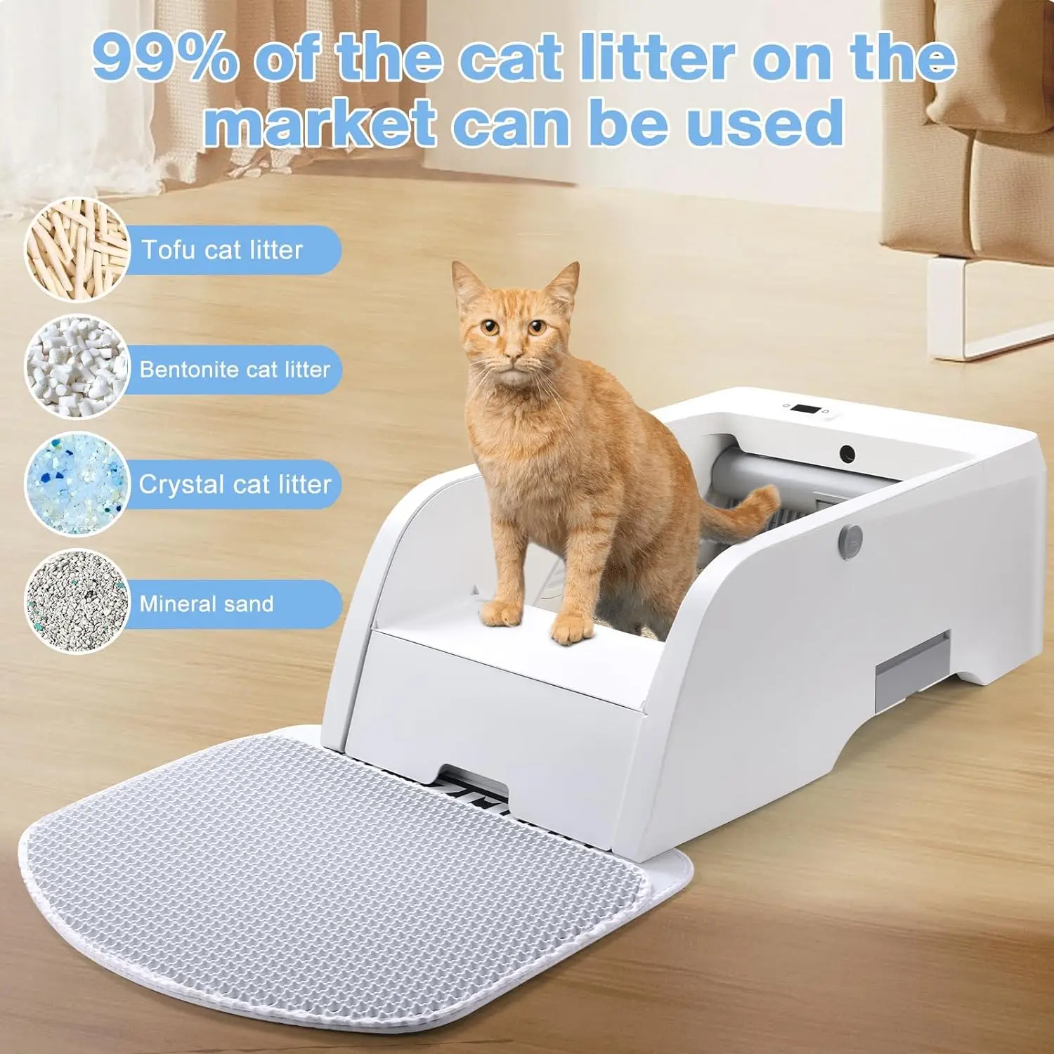 Petwant WIFI Remote APP Control Self-Cleaning Automatic Cat Litter Box Camera Induction Intelligent Cat Litter Accessories