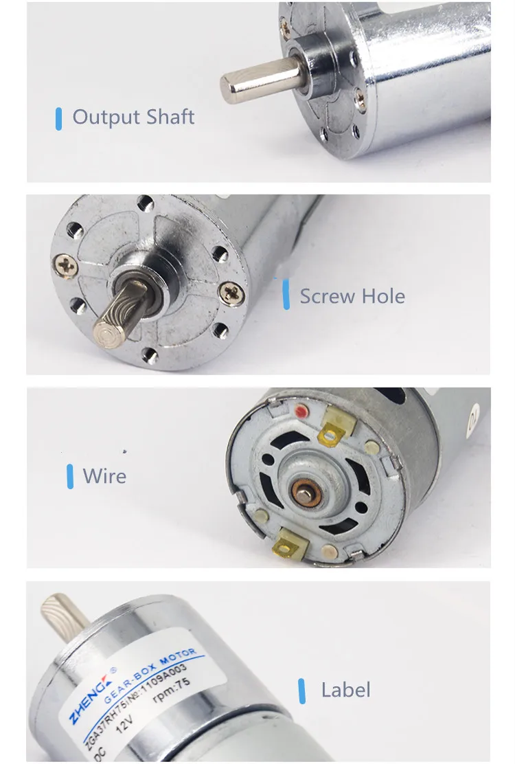 37mm High Torque Dc Planetary Gear Motor With Electric Brake 12v 24v ...