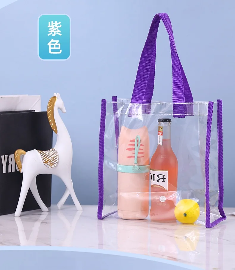 Clear Tote Bags Pvc Plastic Tote Bag With Handles Bulk Stadium Approved