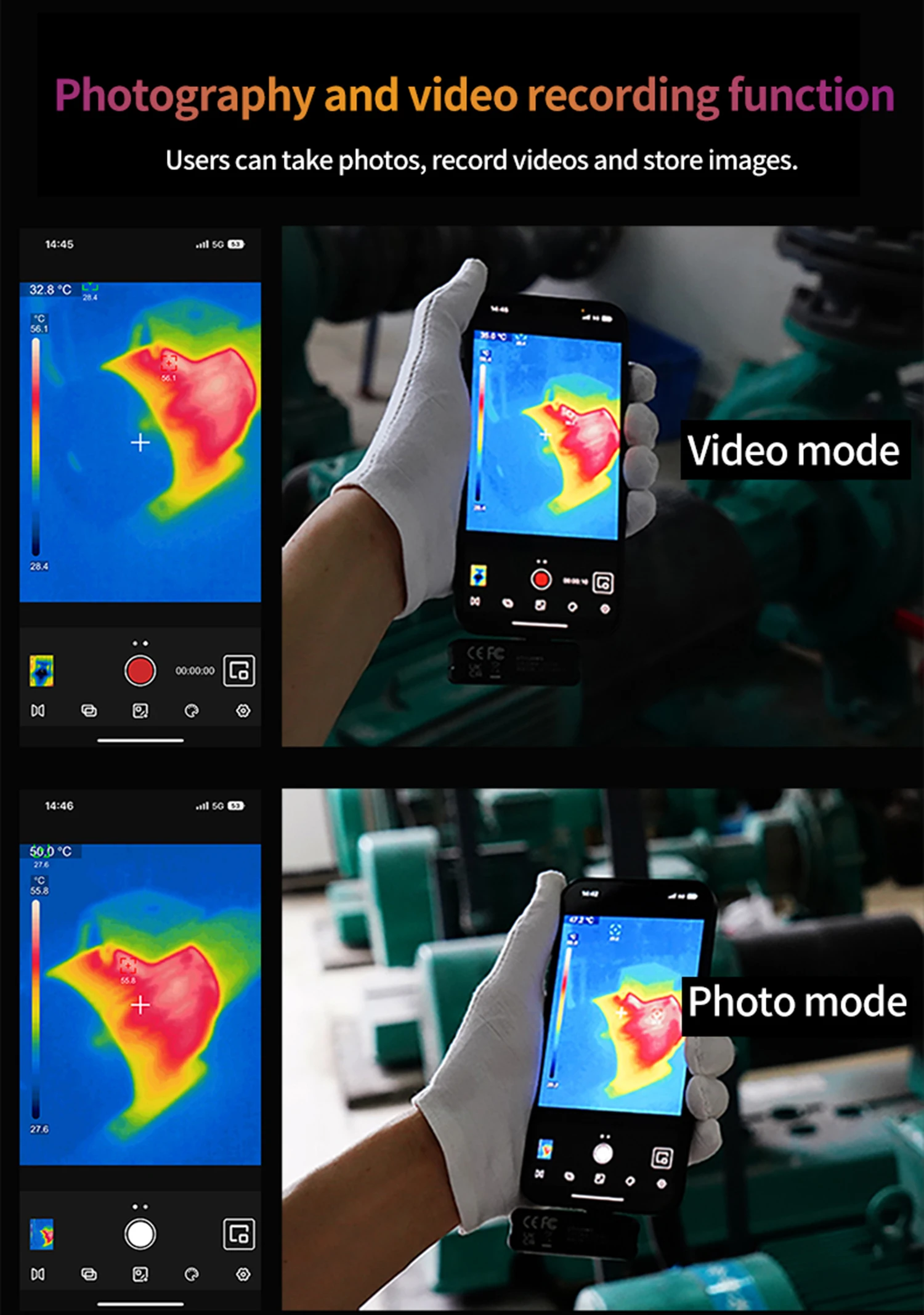 Uti120ms Thermal Imager Phone Thermal Imaging Camera For Ios Pcb Circuit Floor Heat Detection