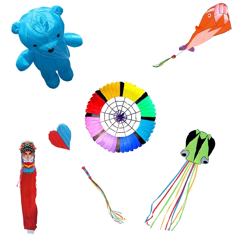 Wholesale Chinese Factory Unique Design Easy Flying Kids Fashionable Cartoon Core rainbow  Large Inflatable Custom Kite