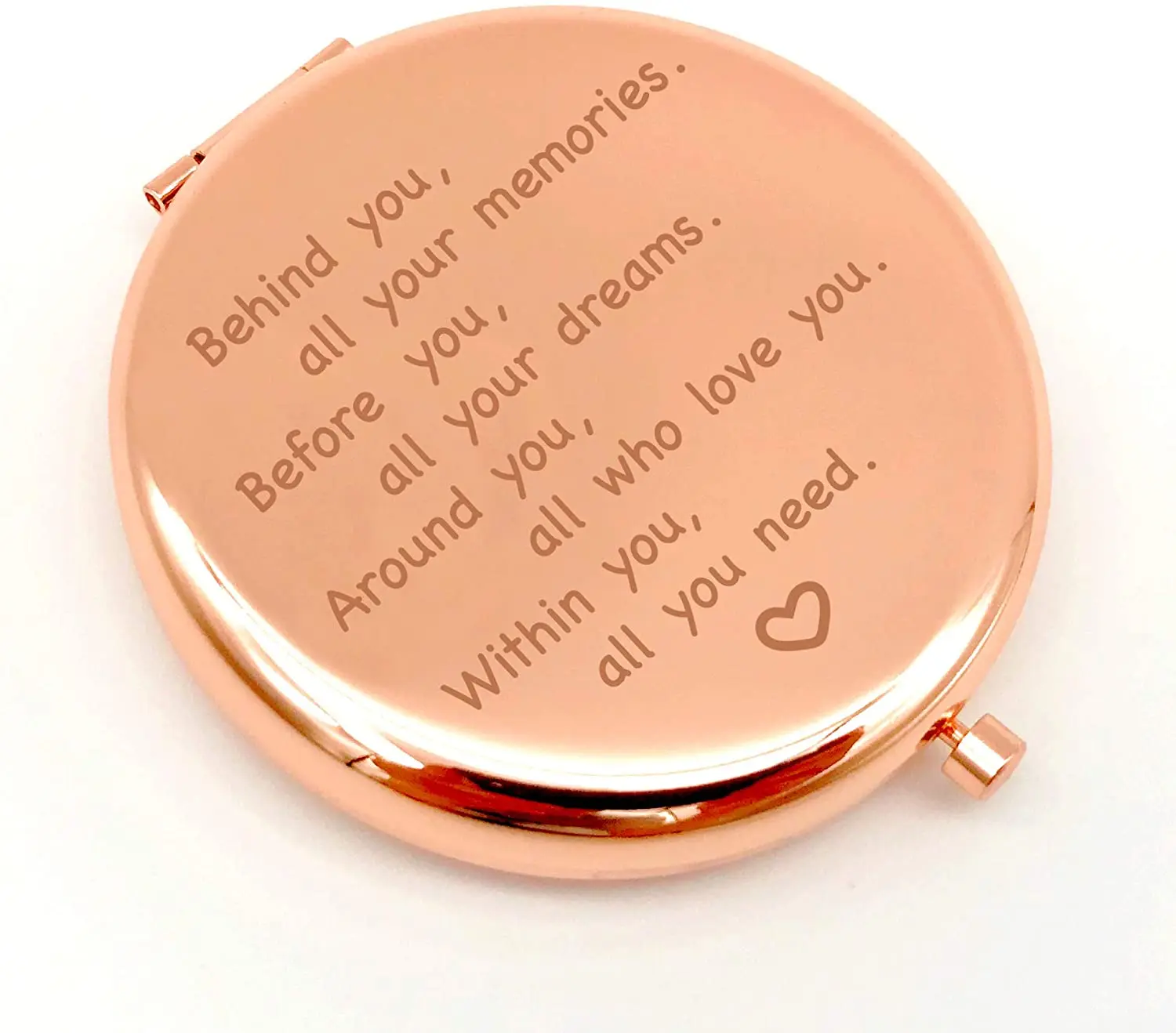 COSMETICS PROMOTIONAL GIFT ROSE GOLD METAL POCKET MIRROR CUSTOM FOLDING ROUND POCKET MIRROR
