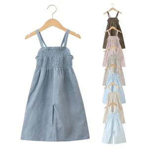 Classic Design Baby Clothes Sleeveless Romper 100%Linen Square Collar Comfortable Summer Children Jumpsuit