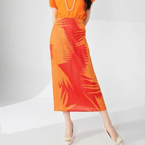 2025 New Style Classic Pleated Fashionable Large Swing Loose Irregular Large Size Korean Style Skirt Casual Mid-Length Skirt