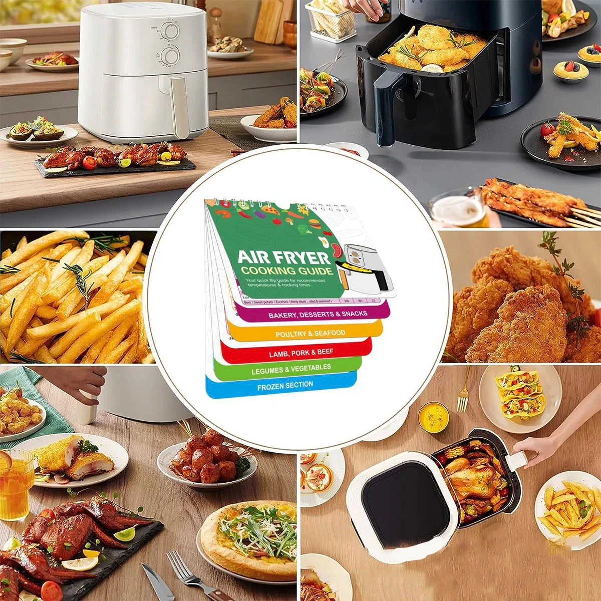 Air Fryer Cheat  Sheet Magnets Cooking Guide Booklet Keto Cheat Sheet Magnets Booklet Air Fryer Magnetic Cheat Sheet