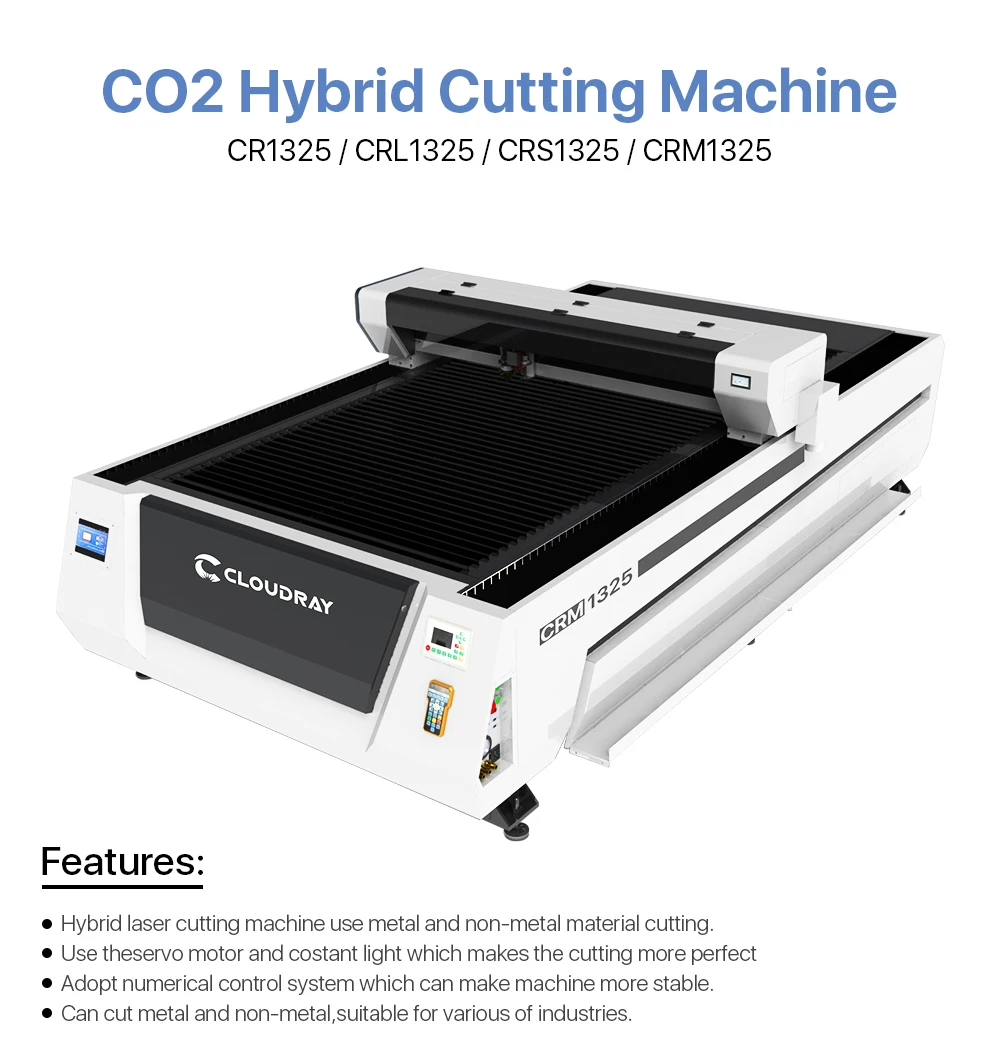 Máy Cắt Laser Hỗn Hợp 1300*2500 Diện Tích Cắt CO2 Nhôm Dao 100Mm Đường Kính Quay Cho Kim Loại Và Mfd 130-150W