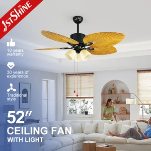 1stshine Ceiling Fan Traditional 5 Plastic Blades Space Saving Pull Chain Ceiling Fan with Lights
