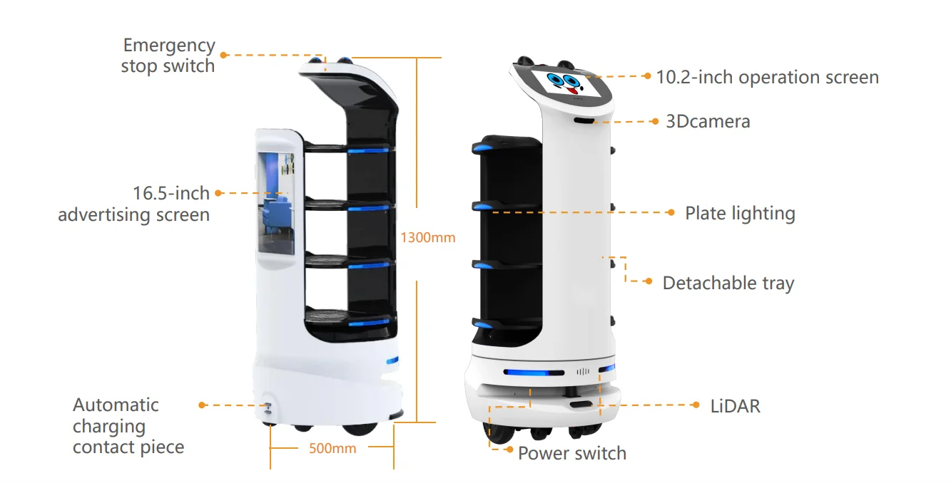 Commercial Delivery Robot Intelligent iTR with Remote Control Humanoid Navigation Service Robot