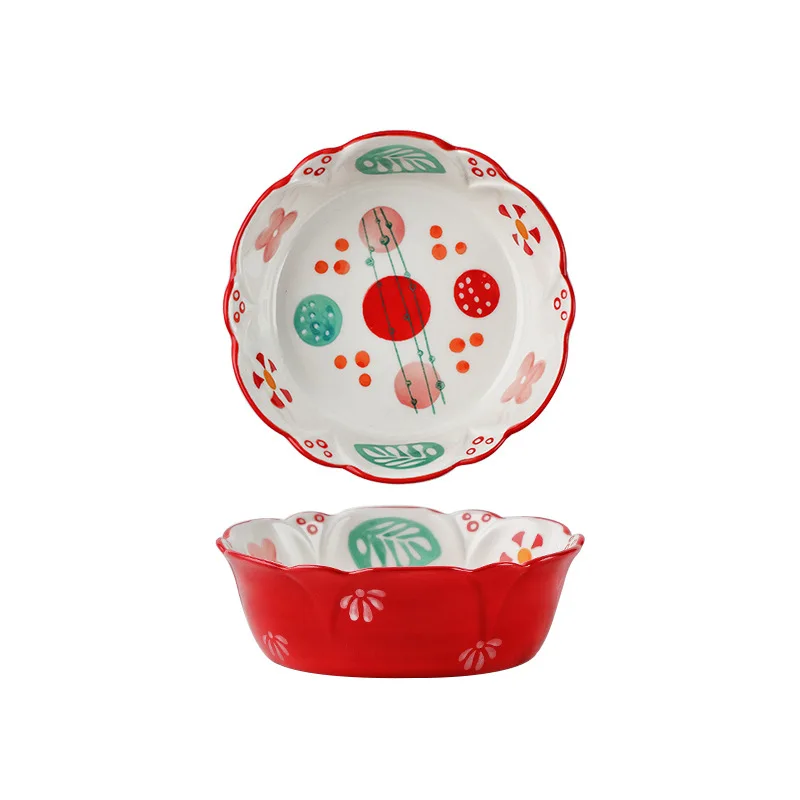 tigela de sobremesa de 15cm Conjunto de jantar de porcelana com design simples tigela de sobremesa pintada à mão tigela de cereal