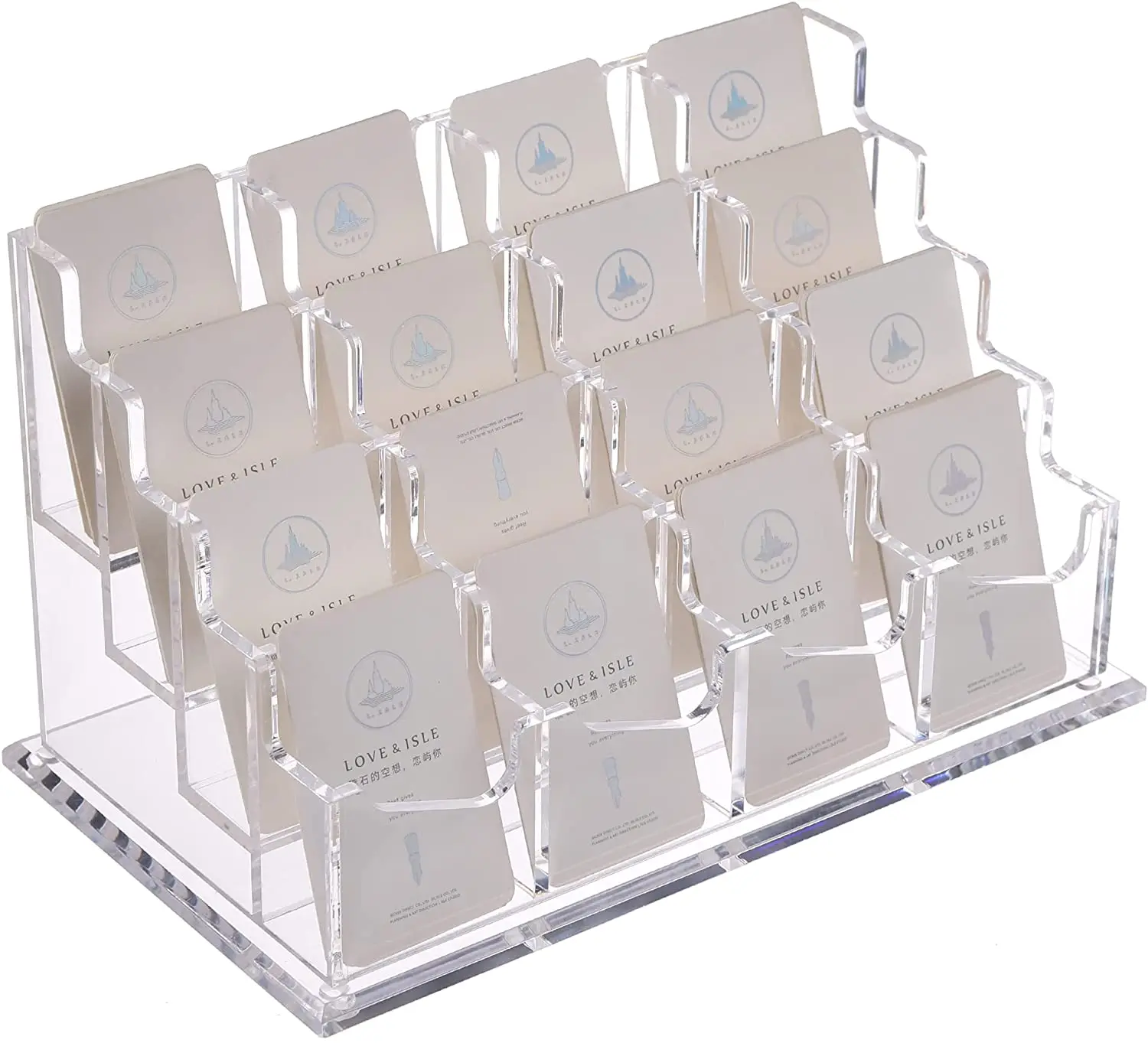 Clear Acrylic Vertical Business Card Holder Display for Counter(10-Pack)