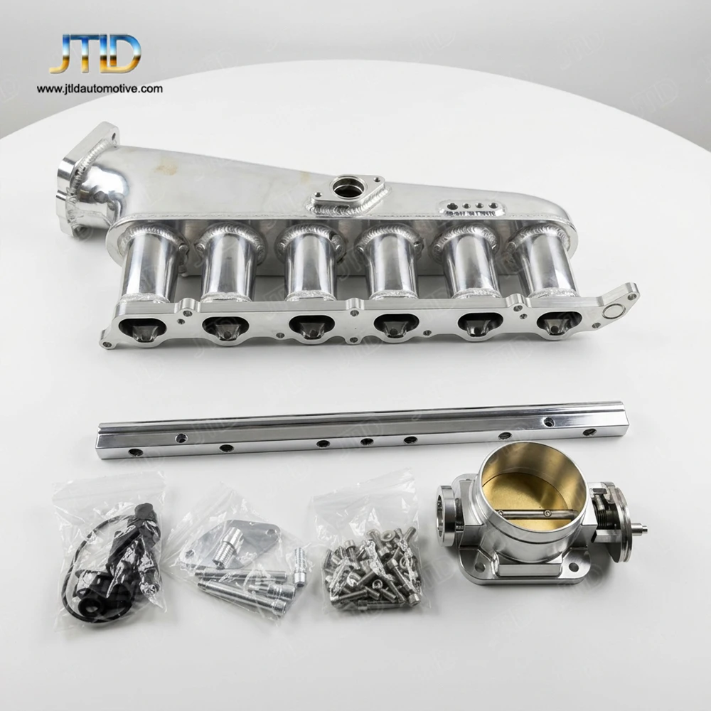 Professionally Fabricated Metal Intake Manifold Assembly With Billet Fuel Rail Throttle Body