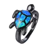 Black opal tortoise ring 5